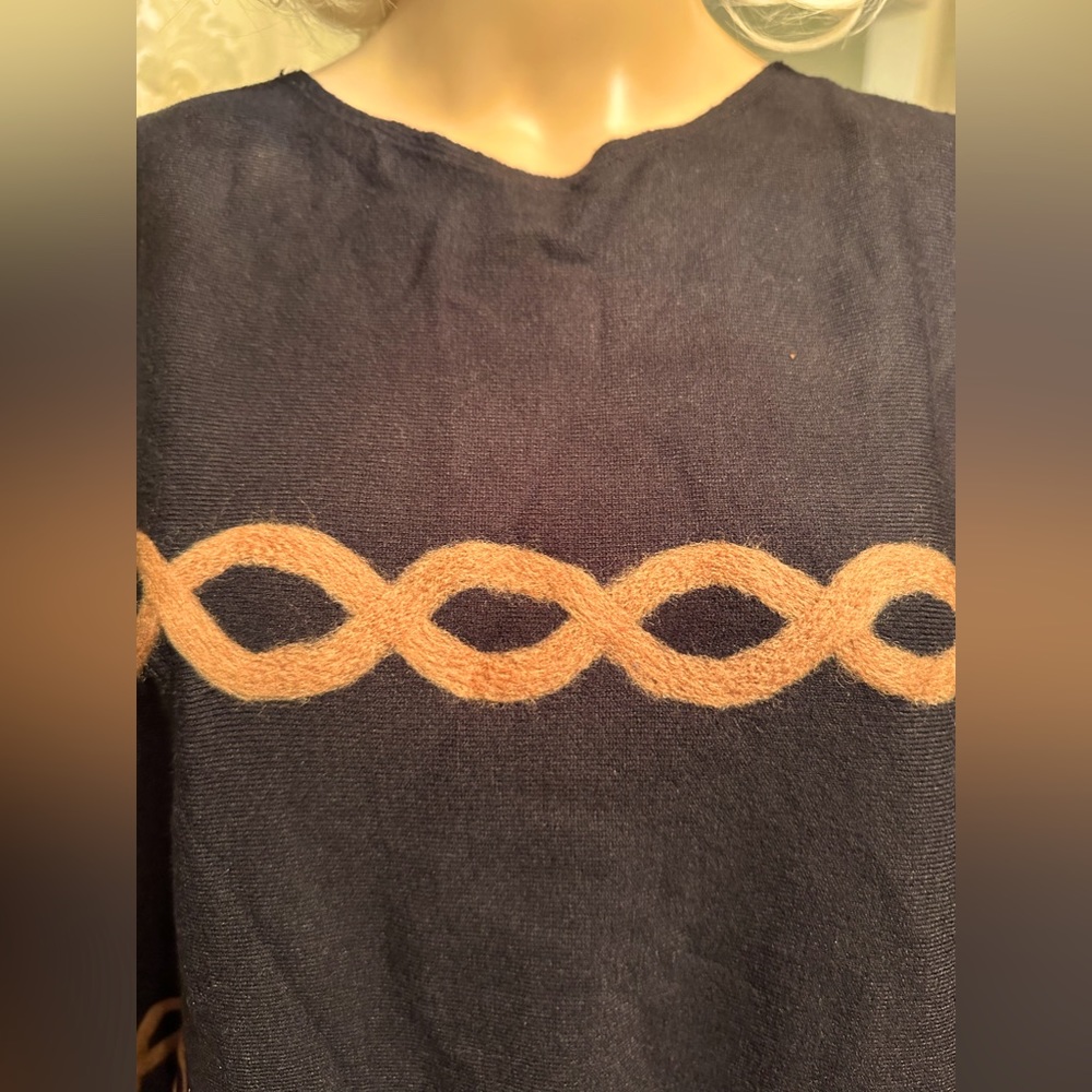 NWT!☃️AAEDA!❄️Sweater “Dolman Sleeves”/blk/copper/chain link design/size-M - Picture 6 of 9